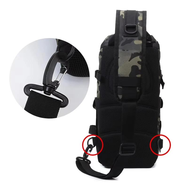 Men\'s Fishing Chest Bag Tactical Backpack Sports Shoulder Outdoor Fanny Pack Hiking Climbing Cycling Sling Bags Camping Bag