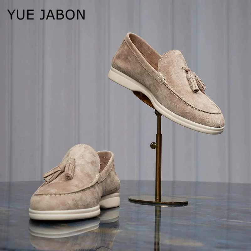 

Мужские лоферы из коровьей замши, повседневная обувь, легкая и удобная обувь для вождения и ходьбы, деловая модельная обувь, туфли на плоской подошве