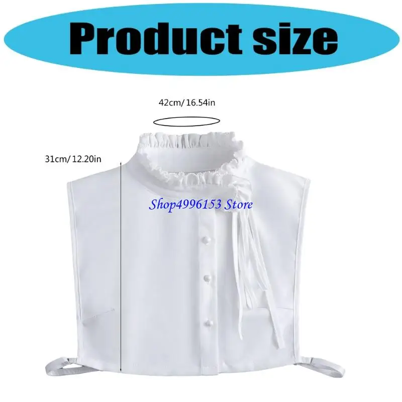 Q0KE Women False Twlar Fashion Ruffled Stand Twhice Twhice High Decorative Twalar