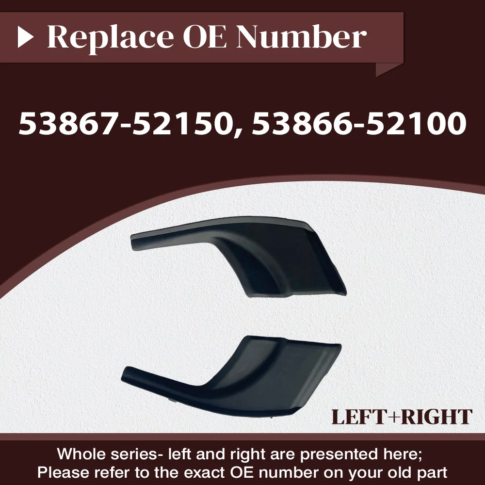 

Plastic Black 53866-52100 Front Left and Right Windshield Wiper Side Cowl Extension Cover for Toyota Prius C 2012 2013 - 2018