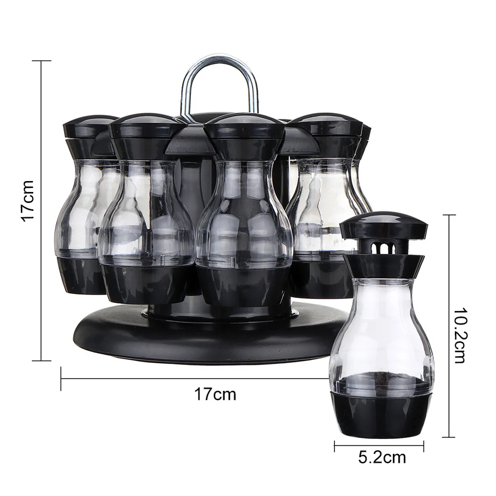 Rotating Spice Rack Kitchen Herbs Seasoning Condiment Jars with Bottles Spice Herbs Organizer Case Bottles Kitchen Tools