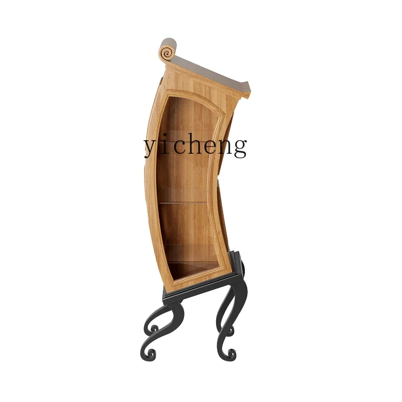 

YY Solid Wood Dancing Wine Cabinet Household High-Grade Light Luxury Display Cabinet Wall Storage Rack