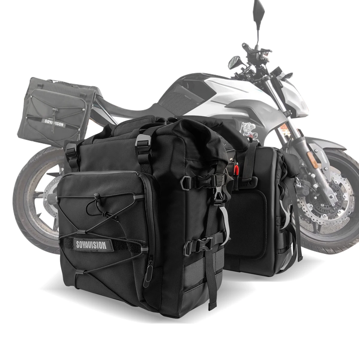

Motorcycle Side Bag Waterproof 20L Saddle Pannier Bag Quick Release Motorbike Storage Bag Motorcycle Saddlebag