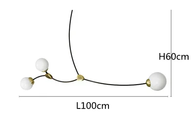 북유럽풍 모던 LED 샹들리에 조명, 긴 유리 다리미 펜던트, 걸이식 램프, 홈 장식, 침실 거실 조명, 광택