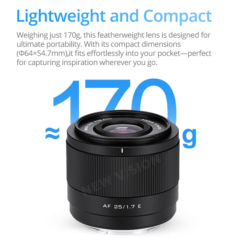 빌트록스 25mm F1.7 에어 오토 포커스 APS-C 프라임 렌즈 (소니 zve10 II, a7iv, 후지 xm5, X-T5, X-T30 II, 니콘 Z 마운…