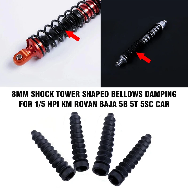 1/5 8MM Shock Tower Shaped Bellows Damping for HPI KM ROVAN Baja 5B 5T 5SC crawler Cars Parts RC Car model Protection Accessory