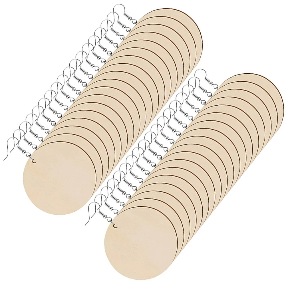 

200pcs Wooden Earrings Blanks Diy Wood Craft Unfinished Charms For Earring Making Natural Jewelry Crafting Accessories