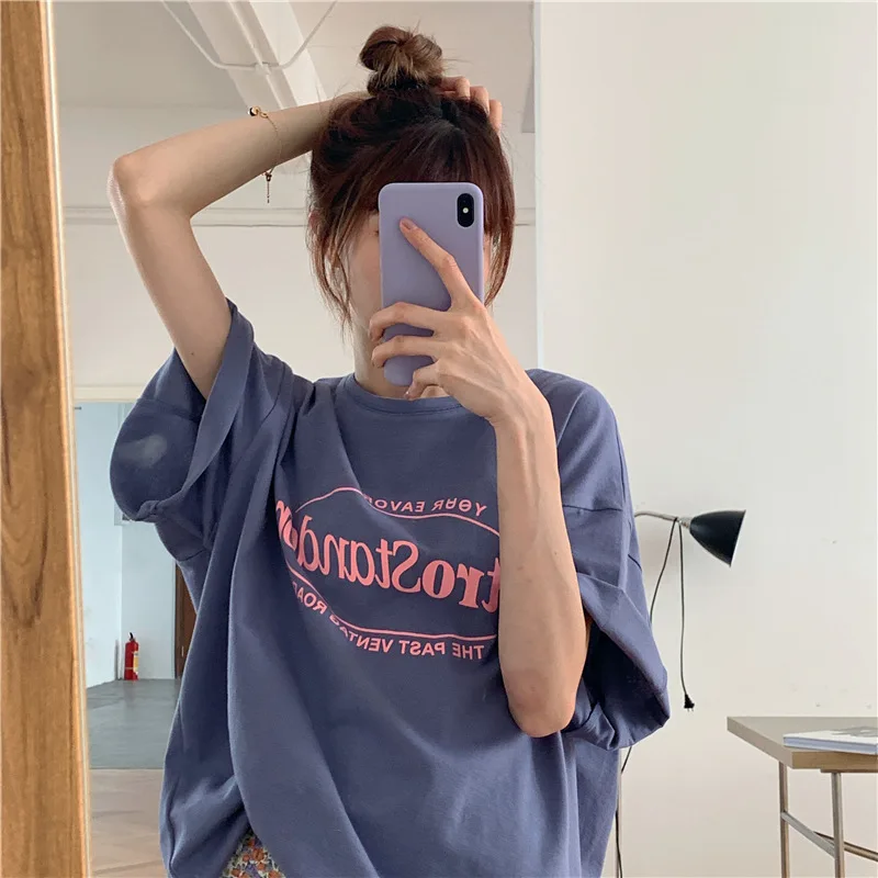 

Factory Direct Summer Clothing, Medium To Long Loose Fitting Women'S Clothing, Student Printed Top