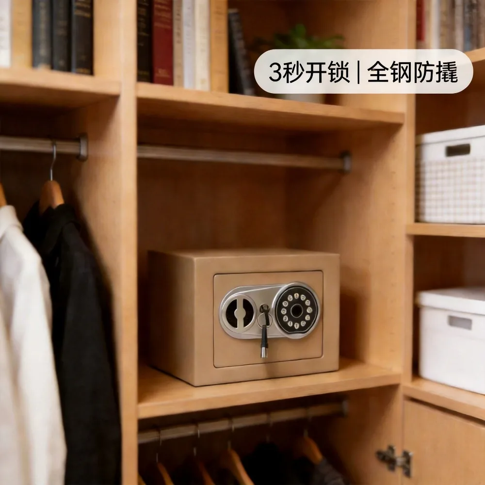 小さな指紋パスワードを隠すことができる盗難防止家庭用ミニ金庫オールスチール製で壁に埋め込むことができます