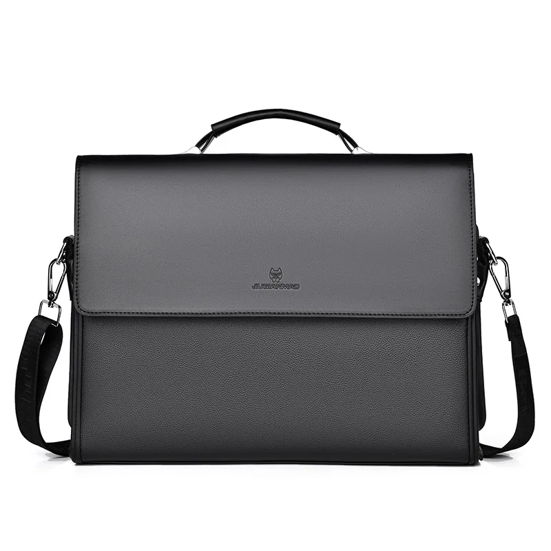 New Male Single Shoulder Satchel Pu Handheld Business Cross Section Briefcase Computer Bag