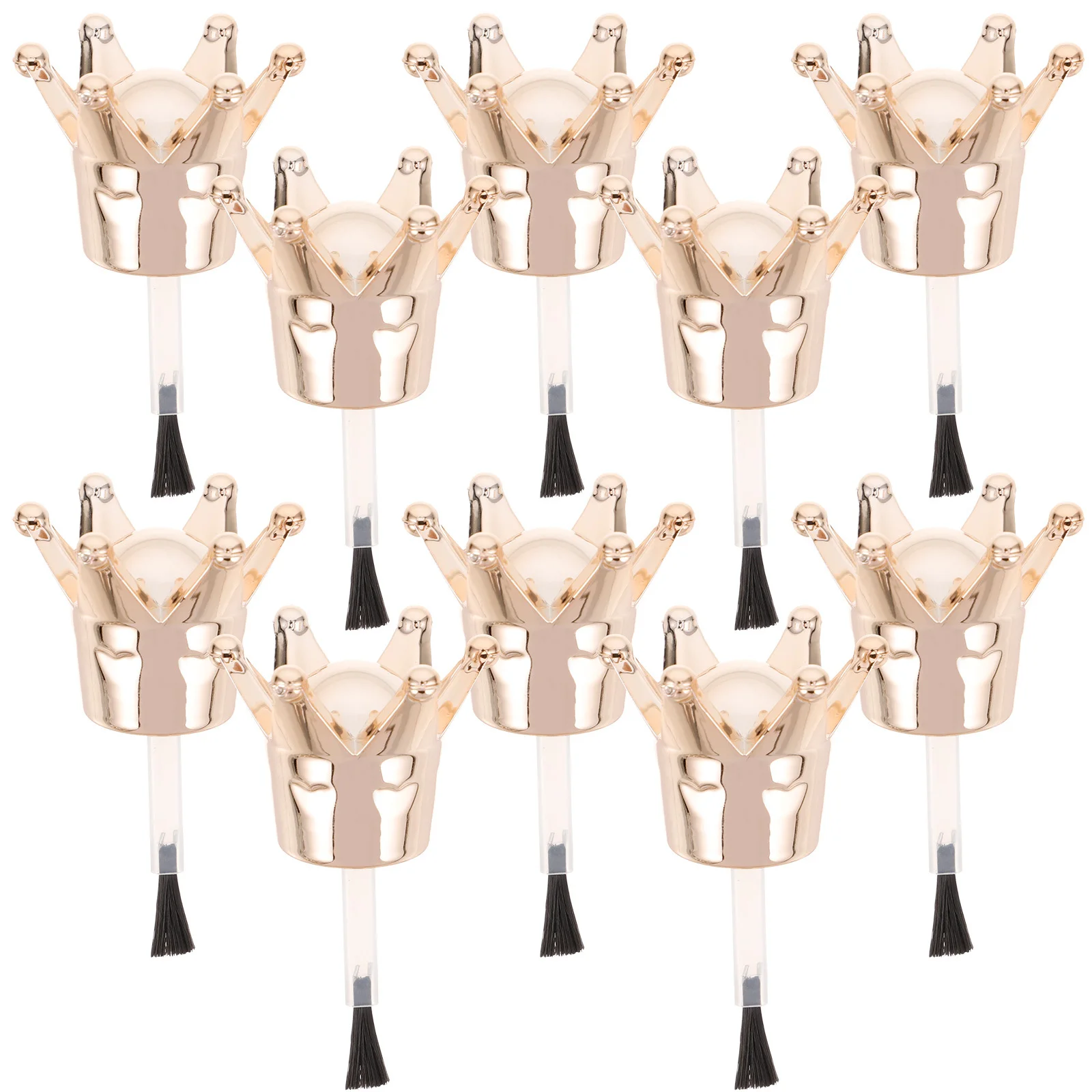 

10 шт., кисть для лака для ногтей, замена формы короны для простого нанесения, прочные колпачки для бутылок с кистью для домашнего салона, ногти