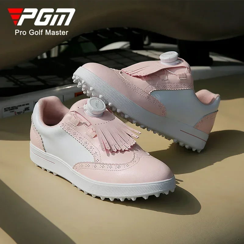 PGM Women Golf Shoes Waterproof Anti-skid Women's Light Weight Soft Breathable Sneakers Ladies Casual Knob Strap Sports XZ315