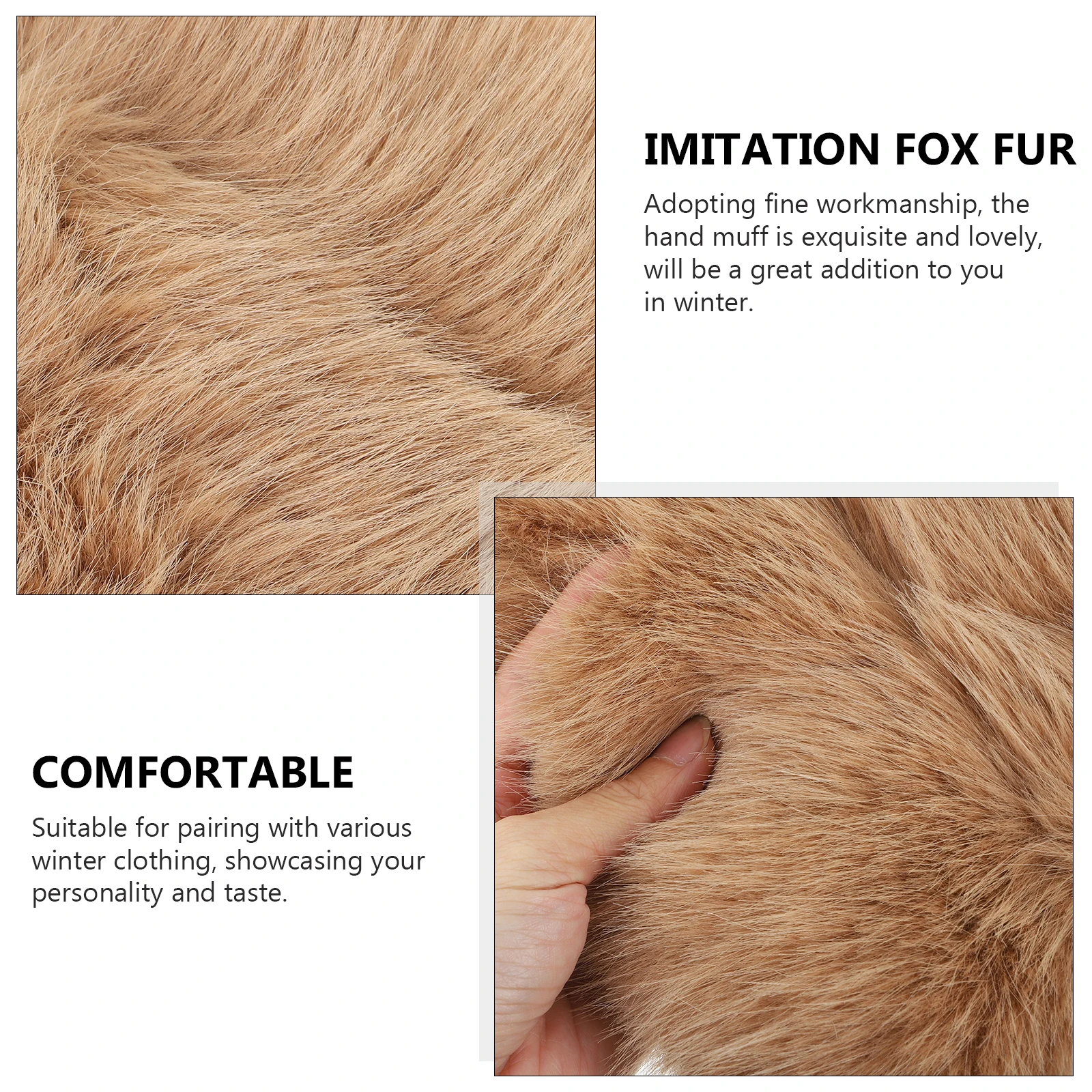 

H Warmer Bag Pillow Women Gloves Winter Camel Color Portable Heater Outdoor Cozy Furry Muff Gift H Muff for winter