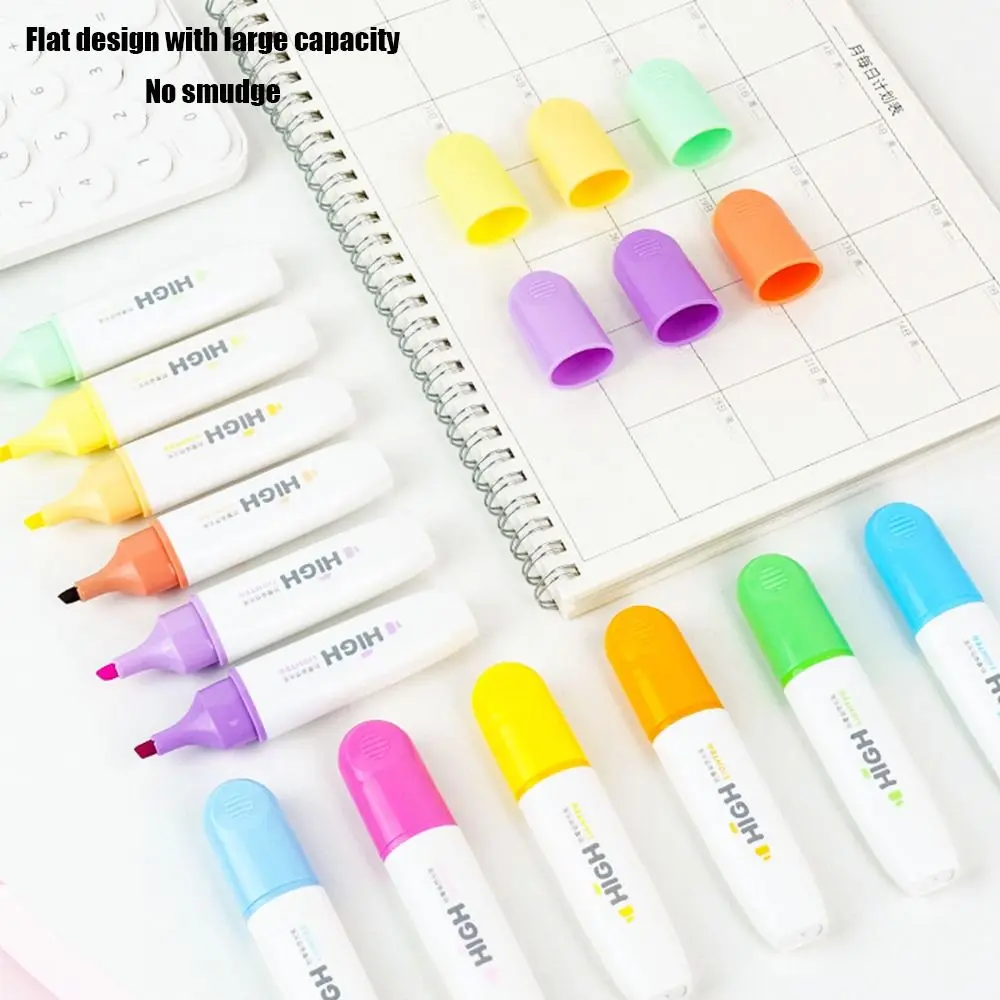 6 шт./набор, флуоресцентные мини-маркеры для мальчиков и девочек