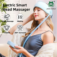 Jinkairui Sleep Aid Head Massager Airbag Wrapping Cap Scalp Massage Instrument with Air Compression Relaxation Rechargeable Use