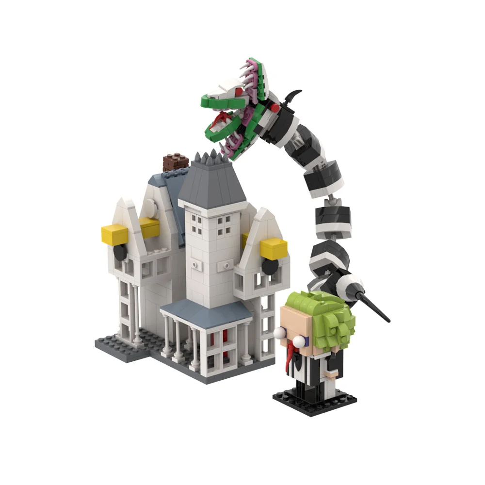 BeetlejuSTReds Brickheadzs importer nights Set, Black and White mesurosts House, Salle Monster Toys, Classic Movies, Halloween Gift for Kids