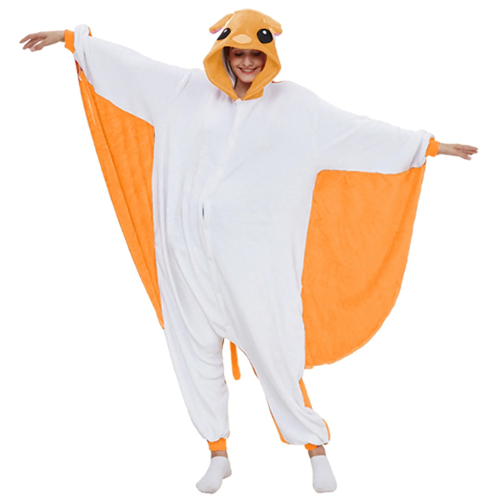 Adult Flying Squirrel Pajamas Sleepsuit Cartoon Bodysuit Unisex Pyjamas Cosplay Costume For Halloween Party Celebrations