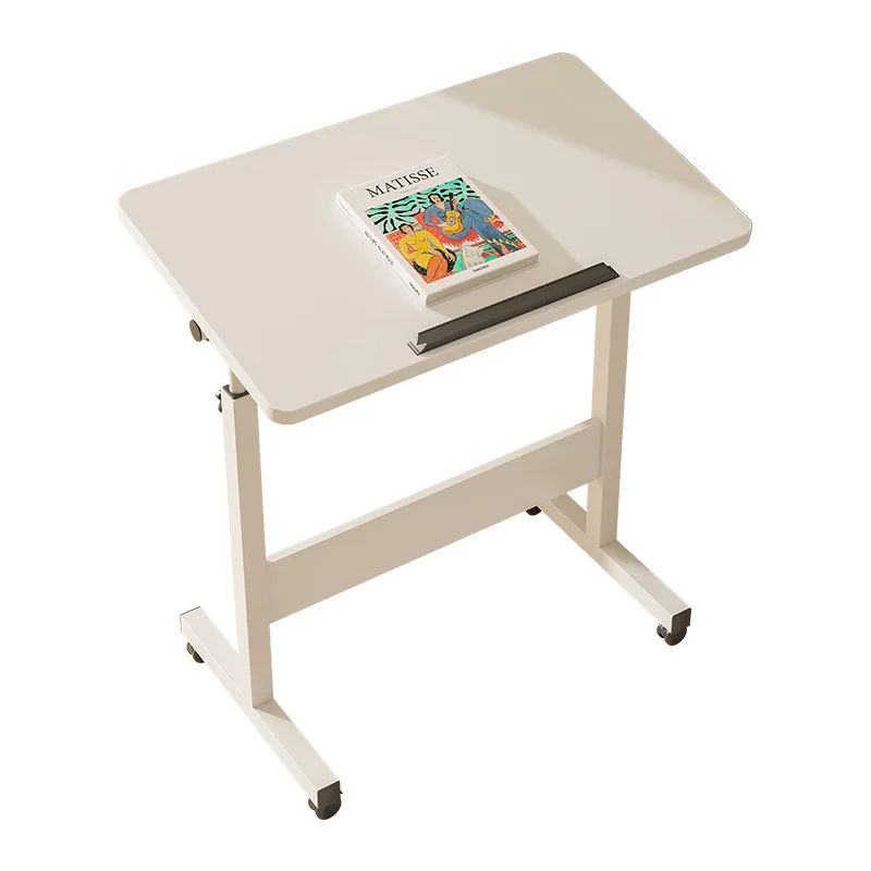 Bedroom Multifunctional Portable Folding Laptop Bedside Table Adjustable Height Rolling Wheels Computer Desk Study Drawing