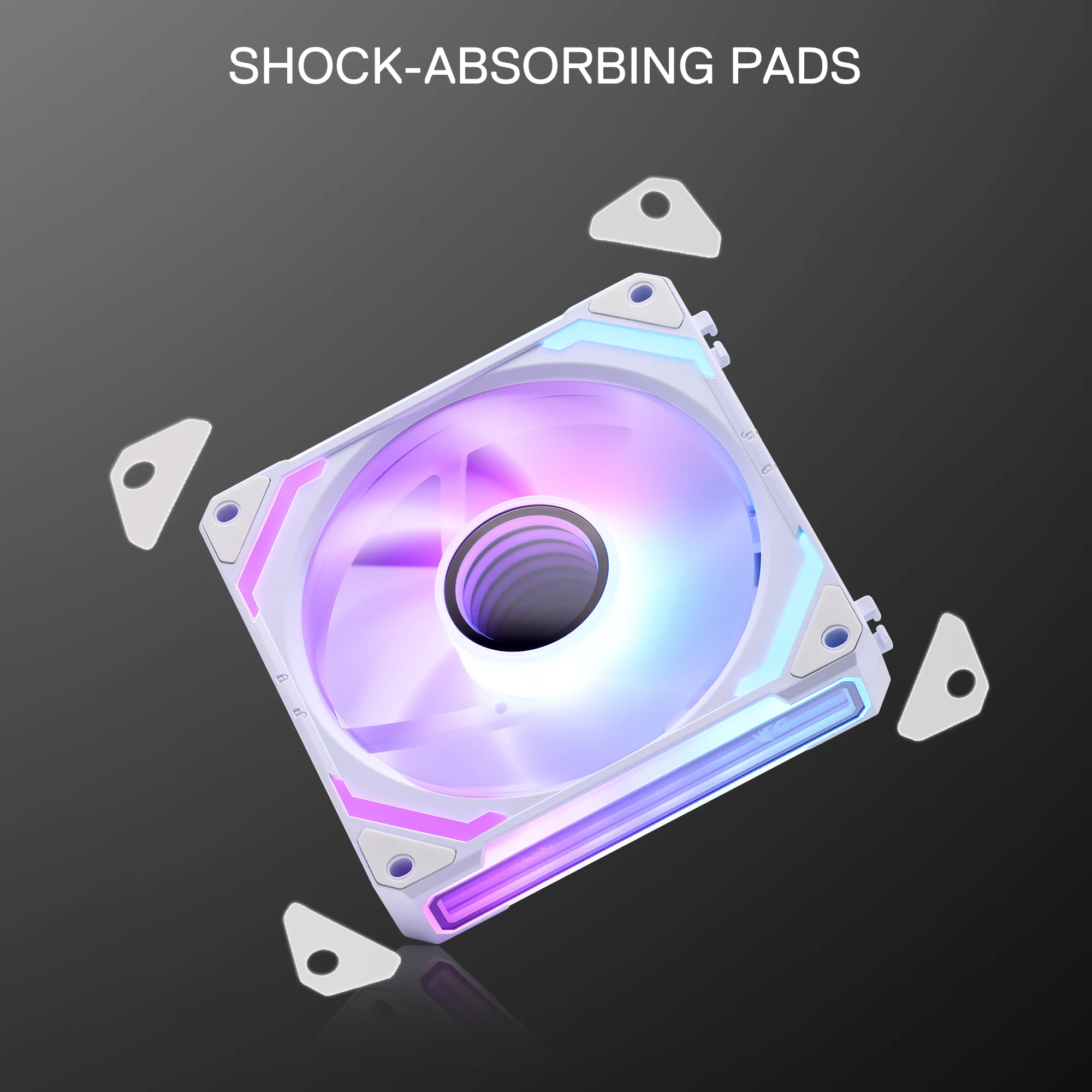 Redragon GCF012 عكس 120 مم PC Case Fan Daisy-Chain Connection 5V 3Pin ARGB Lighting، 4 Pin PWM Case Fan #6