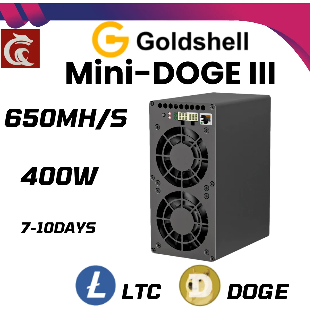 New Goldshell Minidoge 3 wifi Miner 700M/650M/500M LTC DOGE Coin Miner Silent network Goldshell Mini Doge III Doge3