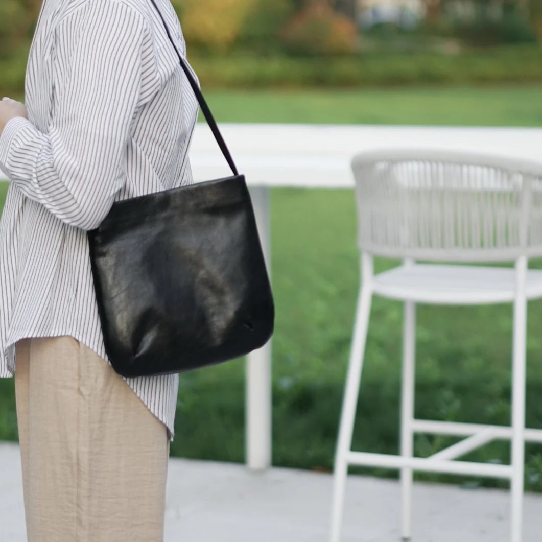 

Simple casual designer handmade genuine leather women's shoulder bag vintage luxury soft real cow leather ladies underarm bag