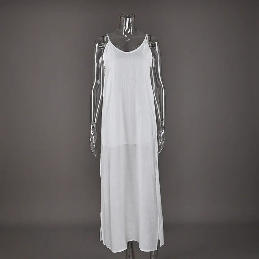 Women Solid White Backless Casual Sling Dress Sleeveless Off Shoulder U-neck Loose Vestidos 2026 Ladies Vacation Street Gowns - AliExpress Women Solid White Backless Casual Sling Dress Sleeveless Off Shoulder U-neck Loose Vestidos 2026 Ladies Vacation Street Gowns - AliExpress