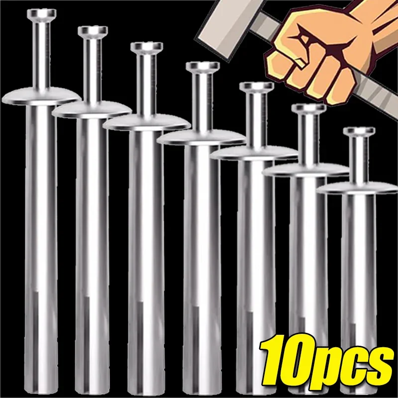 30/40/50/60/70/80mm Large Expansion Rivets Percussion Type Tapping Carbon Steel Screws Home Improvement Handware Fasteners Set