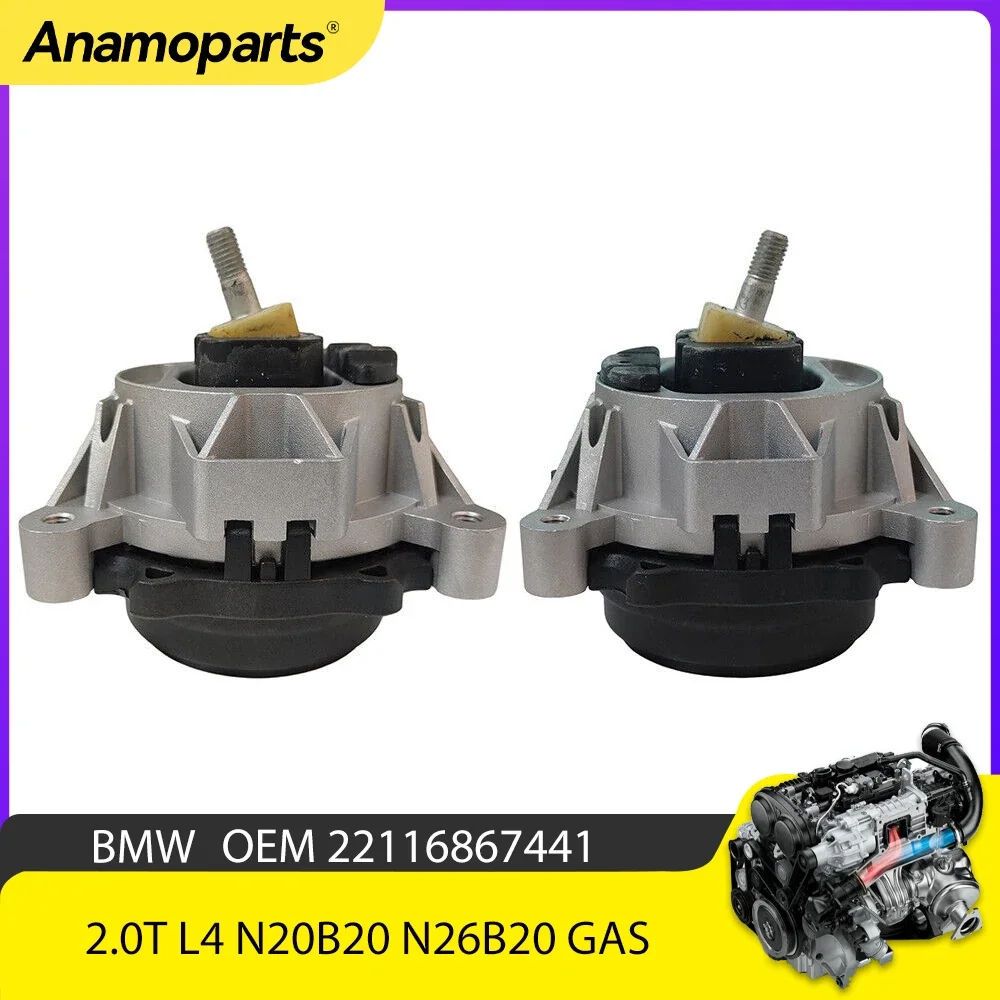 

Engine Part Front Left Right Trans Motor Mount set fit 2.0 1.6 T L L4 GAS N20B20A N20B20B N26B20A For BMW 1 F20 F21 3 F30 F80