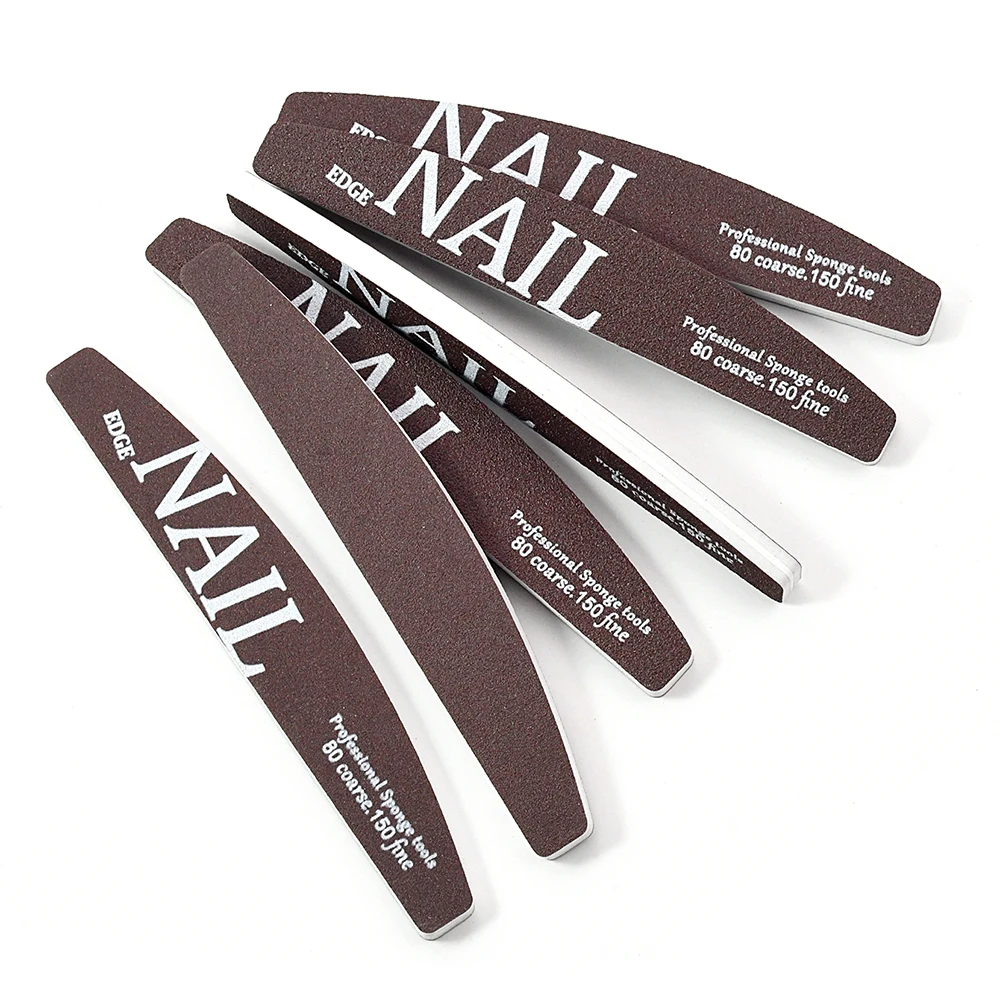 

60 шт. профессиональные пилочки для маникюра, утолщенная губка для ногтей в форме полумесяца, зернистость 80 150, прочная наждачная бумага, шлифовальные инструменты для дизайна ногтей