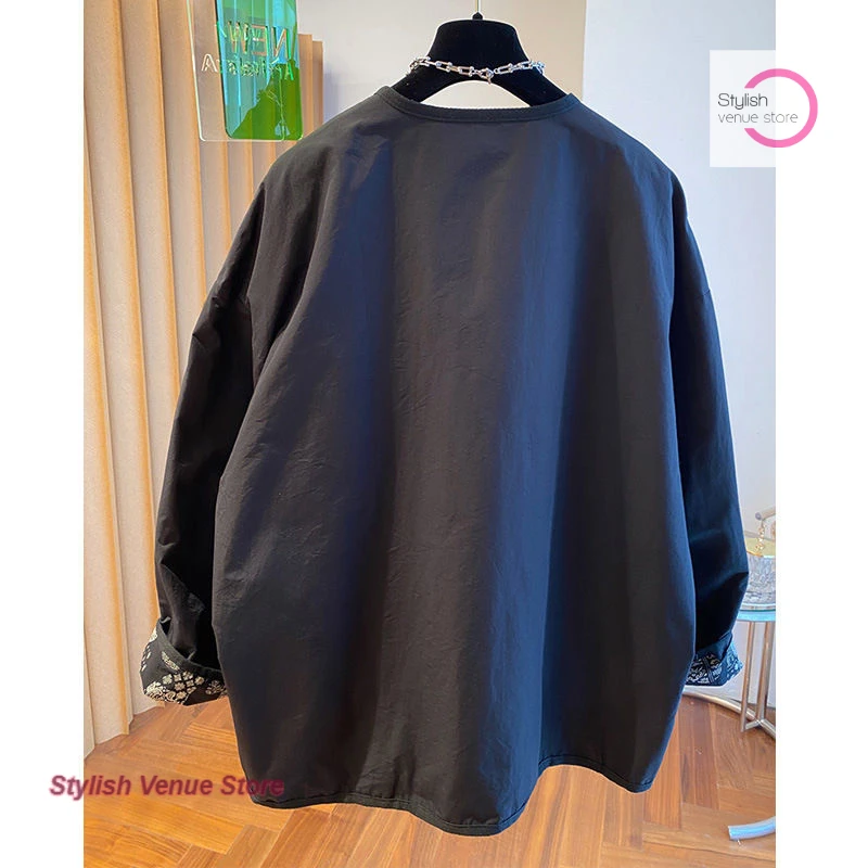Spring and autumn short long-sleeved windbreaker jacket female French style plus size loose simple versatile high-grade top