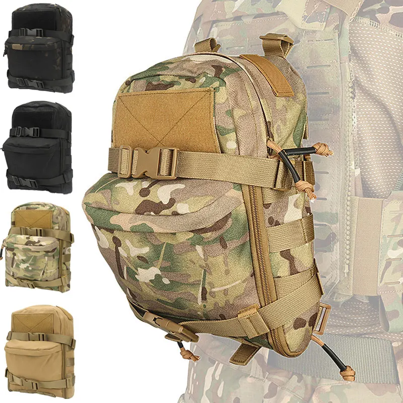 Mini borsa per idratazione zaino tattico porta vescica d'acqua borsa con cerniera MOLLE borsa da caccia nylon 500D sport all'aria aperta