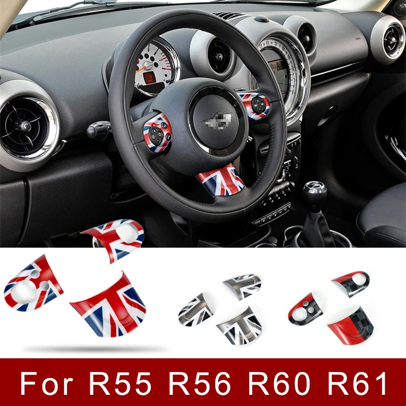 For Mini Cooper Steering Wheel Cover Interior Decoration Accessories Stickers for R55 R56 R57 R58 R59 R60 JCW Clubman Countryman