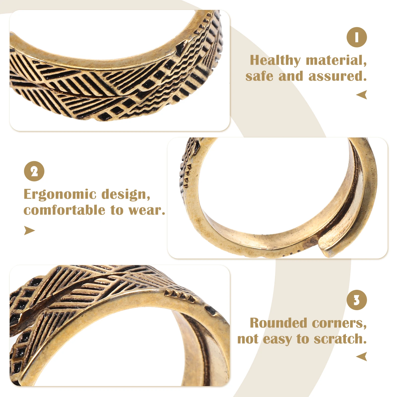 2 pcs Copper Knitting Ring Yarn Guide Loop Thread Sewing Supplies Crochet Tools Adjustable Portable Practical Wool Box