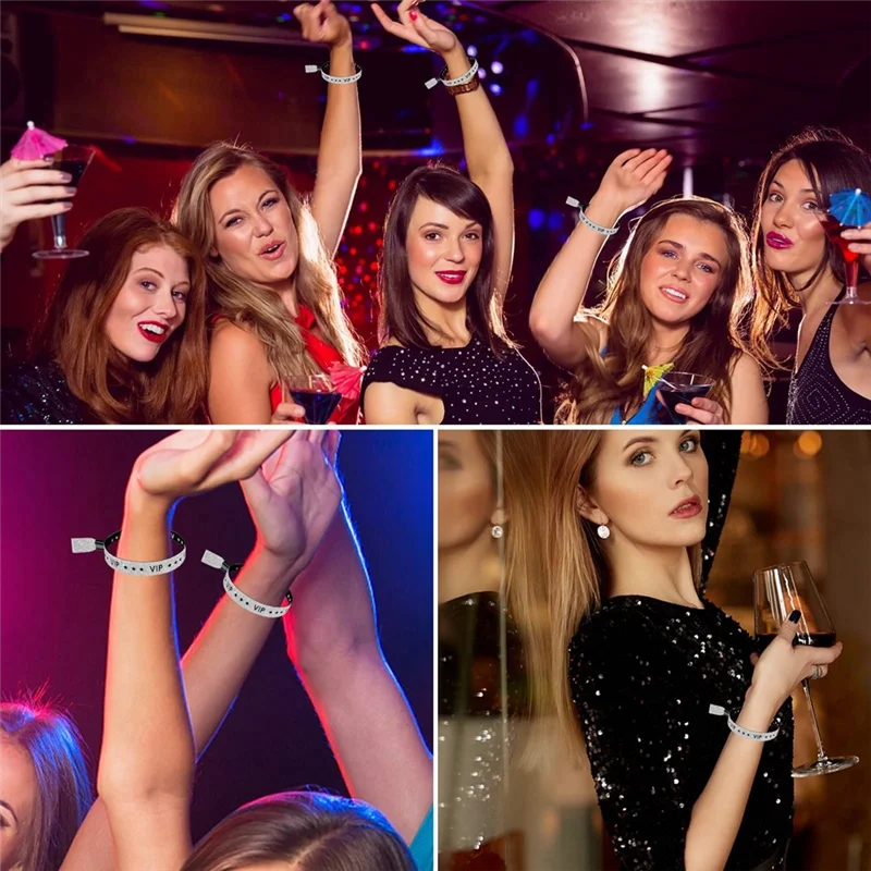 AED7-100 Pack VIP Cloth Event معصمه، أساور معصم من القماش بلون موحد، أساور معصم ملونة للأنشطة والحفلات