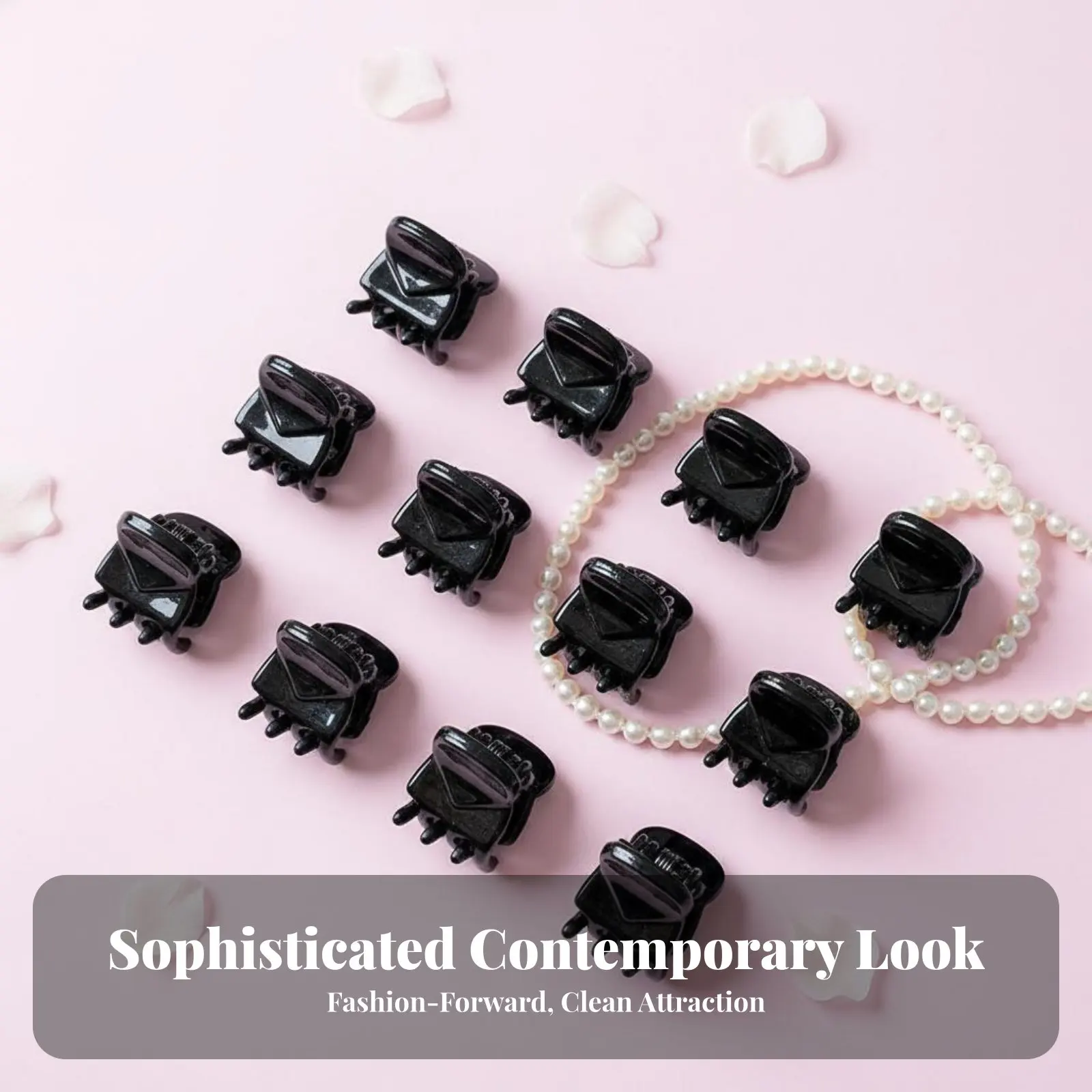 Mini Hair Grip Fastener Basic Design Mini Black Hair Fastener Chic Accessory Lightweight Secure Hold for Women, Common Use