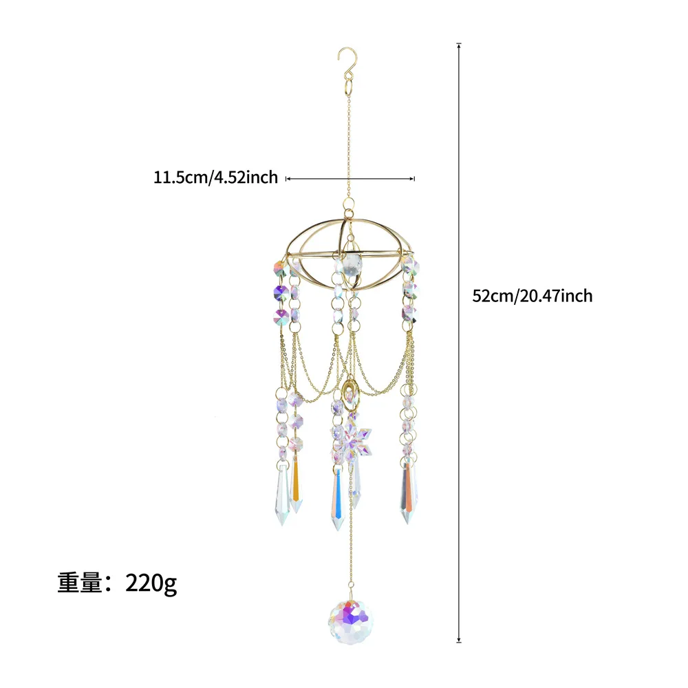 ZML window decoration hanging planet acrylic hand crystal wind chimes