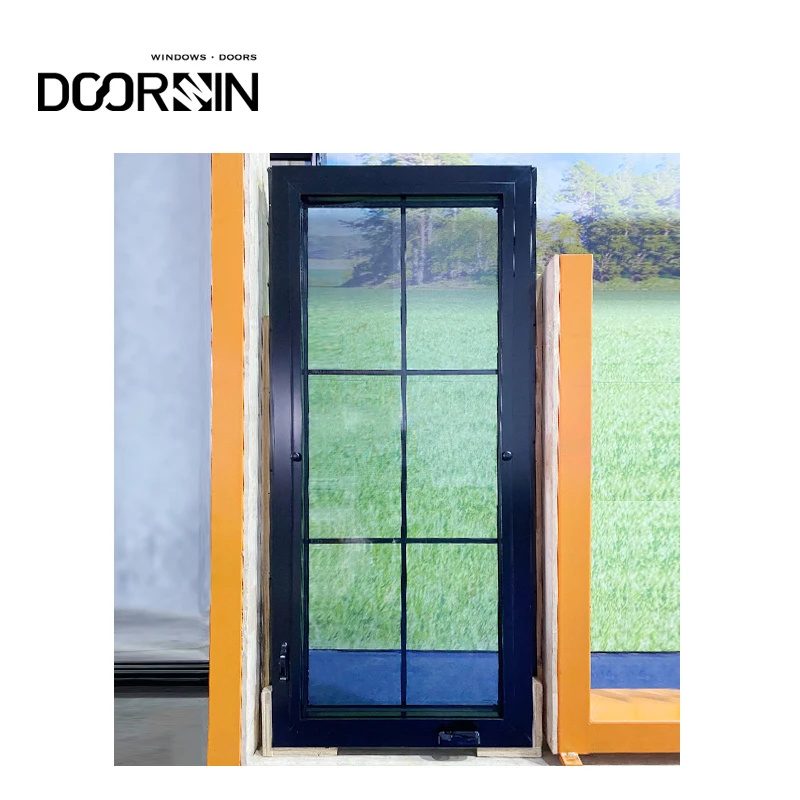 Doorwin-ventanas abiertas de manivela de aluminio para el hogar residencial, ventanas personalizadas con Triple acristalamiento, a prueba de robos, a prueba de sonido