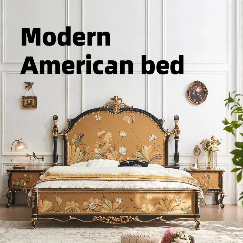 

180x200cm Double Bed Frames Queen Size Aesthetic King Size Wooden Twin Bed House Nightstand Headboard Hotel Bedroom Furniture