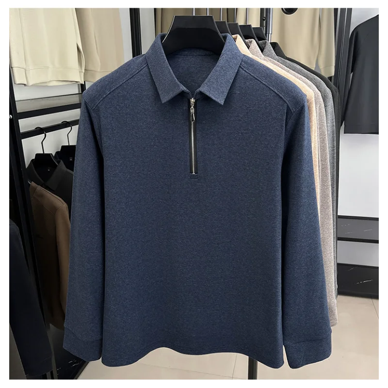 

Толстовка с лацканами, однотонная, с длинными рукавами, на молнии, повседневный модный топ