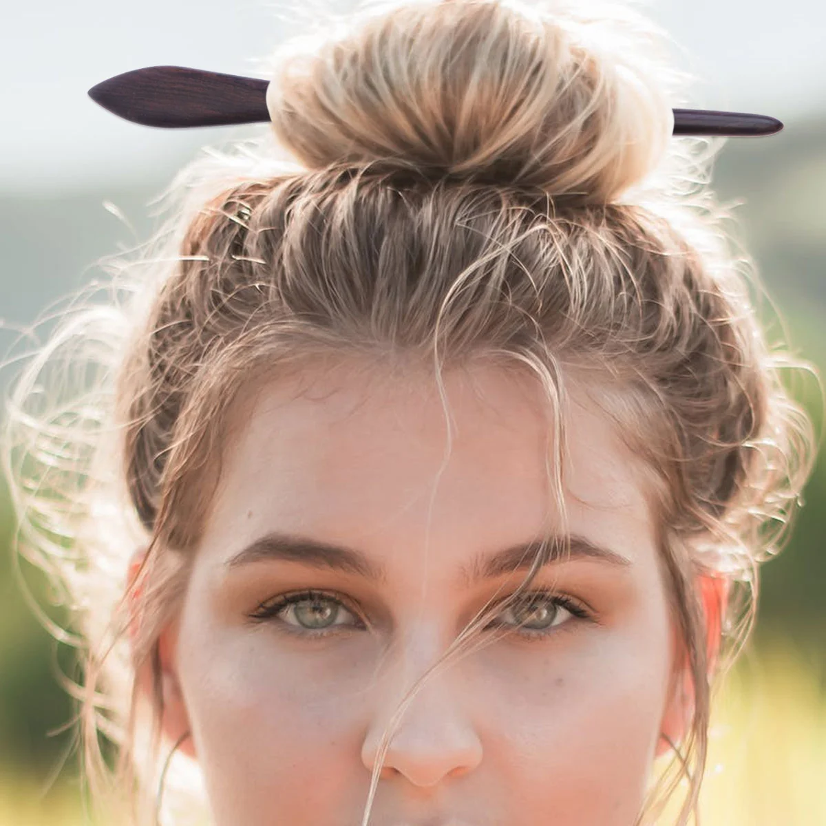 2 قطعة دبوس الشعر الرجعية خمر كليب مخلب كليب لملحقات خشب الصندل الخيزران المرأة القبعات العالية #6