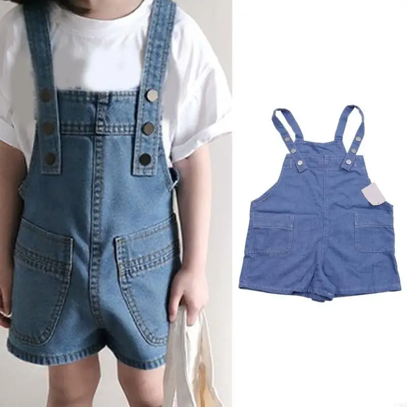 CORB Adjustable Strap Jeans Shorts Kids Playwear Outdoor Activity Outfit Strap Pants