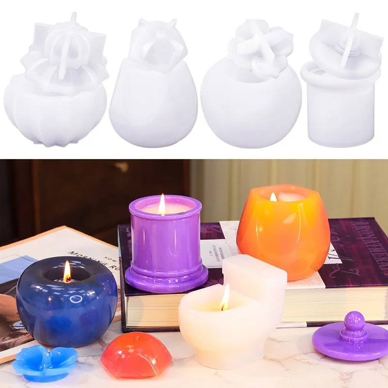 Toilet Jewelry Storage Box Series Silicone Molds DIY Gypsum Cactus Chili Candle Jar Decoration Ornament Resin Mold Handicrafts