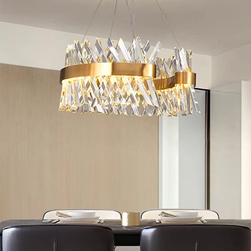 Lighting Fixtures Chandeliers Shining Unique Crystal Living Room Pendant Light LED Pendant Lamp Light For Dinning Room