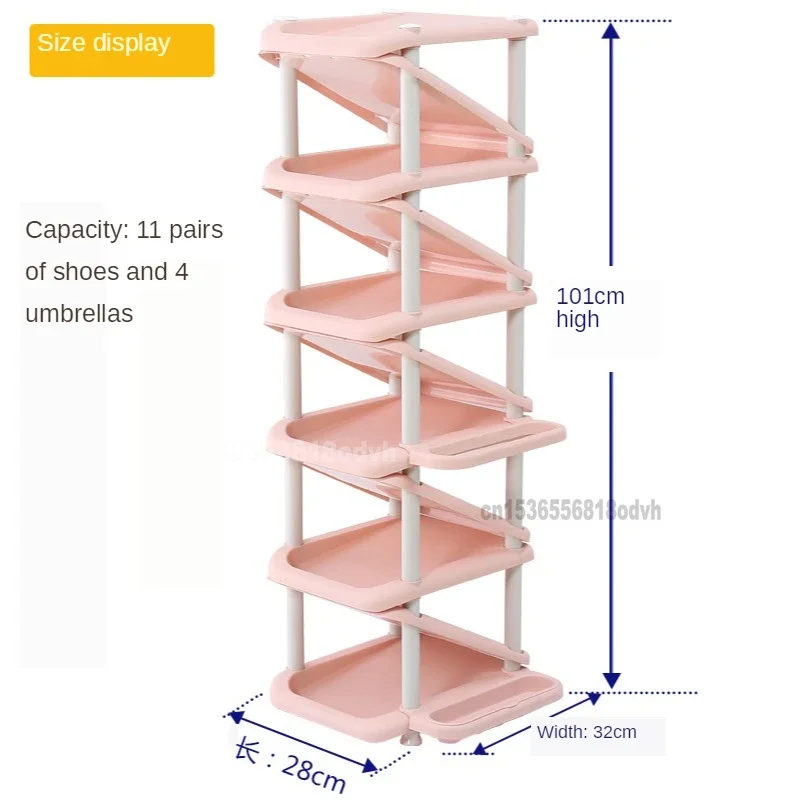 Multifunctional Shoe Rack, Multi-Layer Sundries Storage, Dorm Room Organizer, Detachable Footwear Cabinet with Umbrella Holder