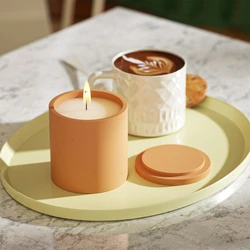 Boowan Nicole Candle Jar With Lid Silicone Mold for Gypsum DIY Concrete Candle vessel Making Handmade jesmonite Home Decor