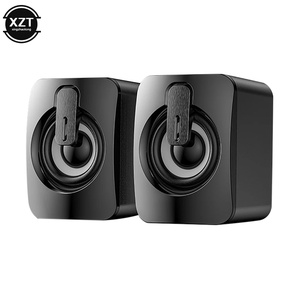 1pair PC Computer Speakers Sound Box For PC HIFI Stereo Microphone USB Wired with LED Light For Desktop Computer