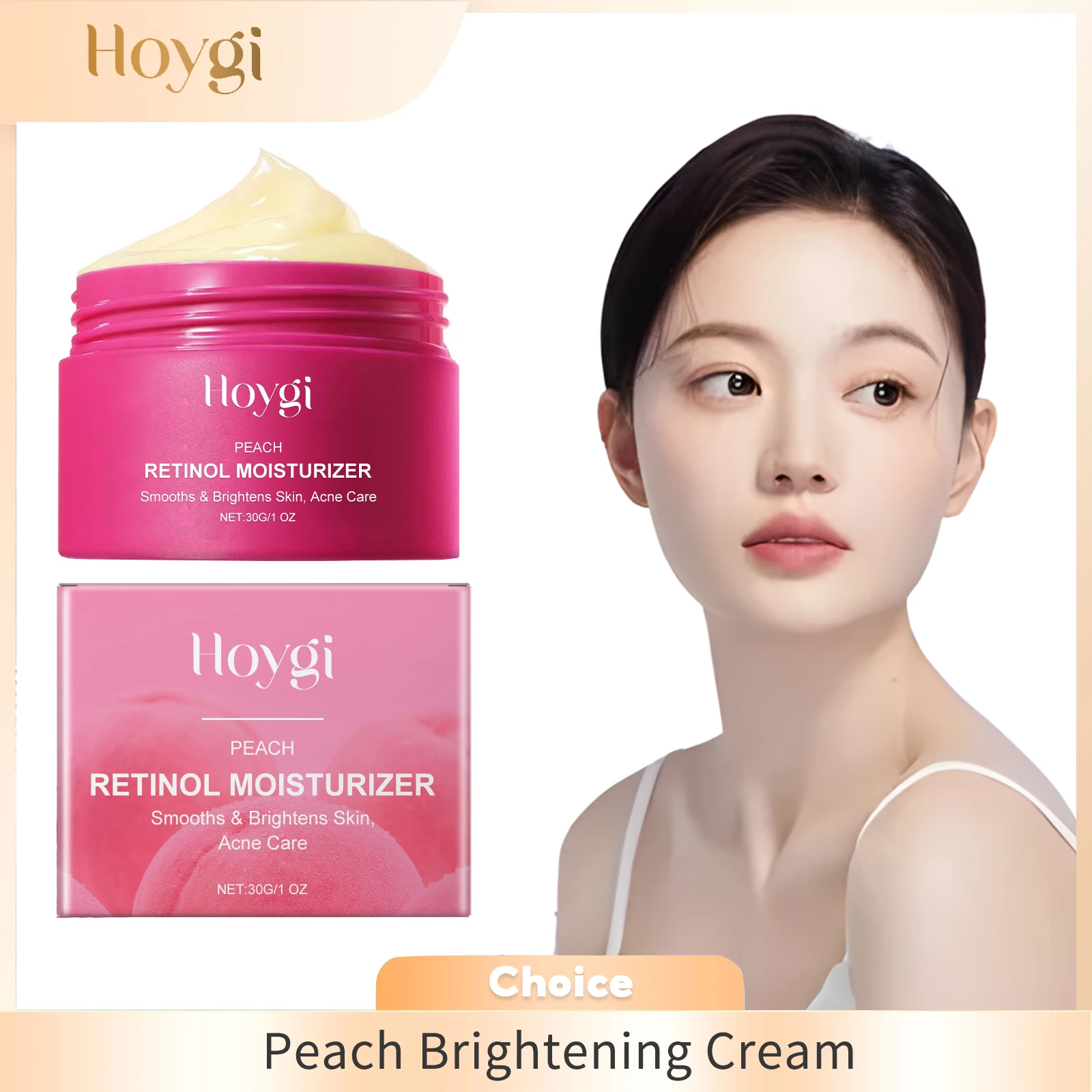 

Peach Retinol Cream Smoothing Brightening Skin Anti Acne Reduce Itching Redness Prevent Dryness Moisturizing Repair Skin Care