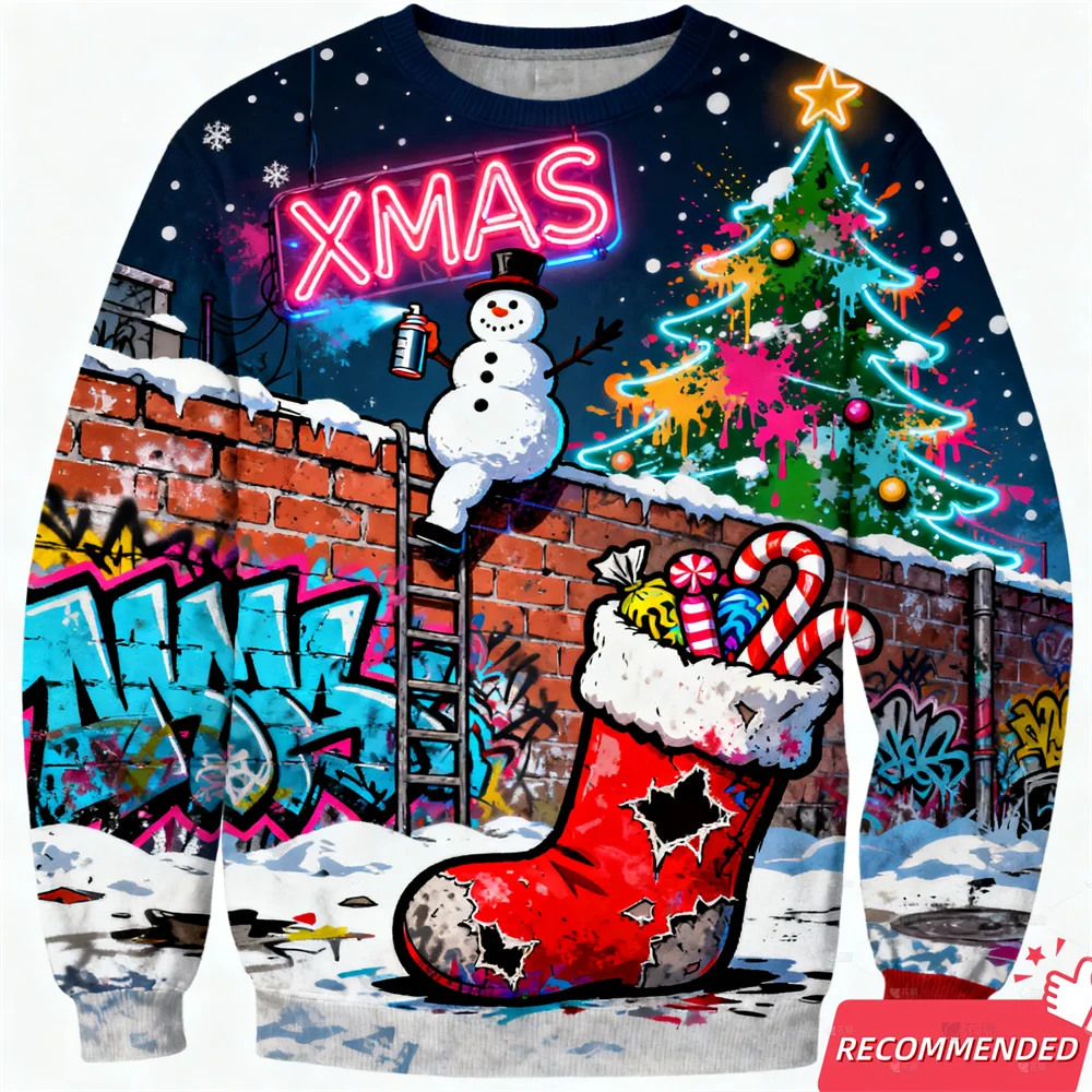 الزنجبيل رجل سترة عيد الميلاد القبيحة للرجال ملابس رجالي سانتا القبيح سترة عيد الميلاد عطلة طاقم الرقبة البلوز ملابس حريمي #3