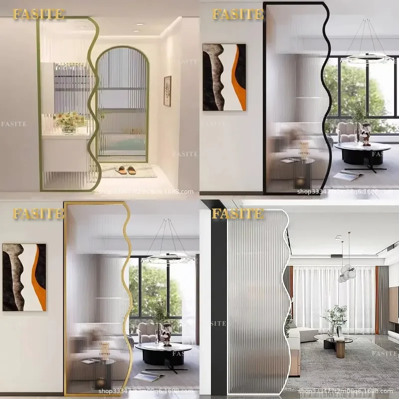 Modern Simple Half Wall Changhong Glass Partition Stainless Steel Screen Decorative Divider for Entrance Living Room Special