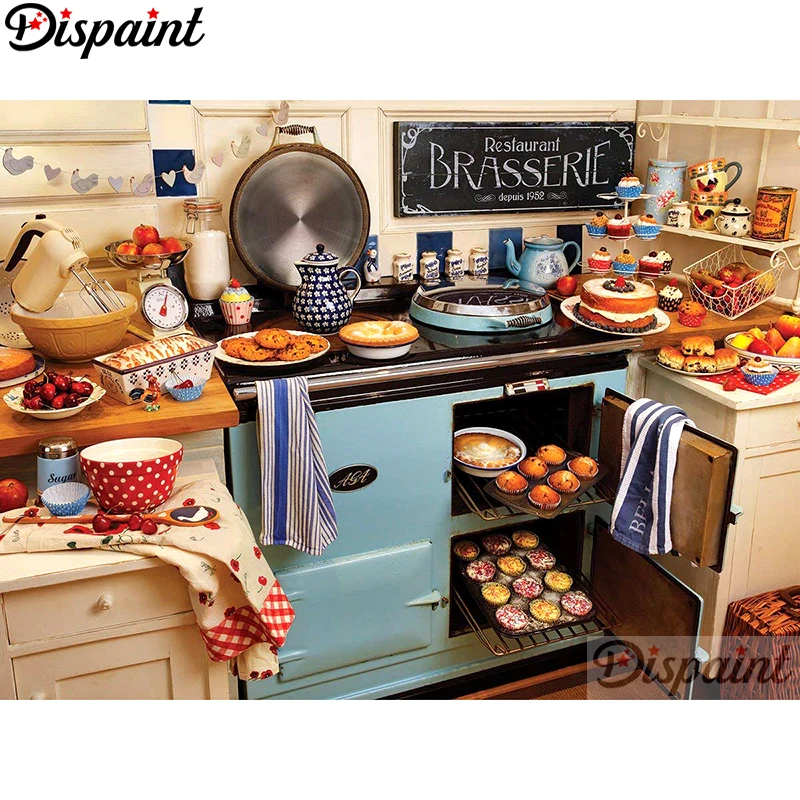 

Dispaint Full Square/Round Drill 5D DIY Diamond Painting "Kitchen cake" Embroidery Cross Stitch 3D Home Decor A10770